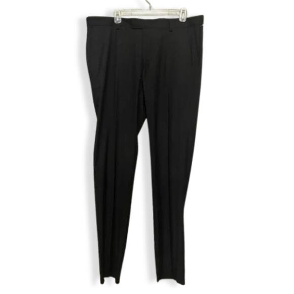 Soul Of London Dress Pants Flat Front Design Zip Closure Black Men's US 39 NWOT - Picture 1 of 8